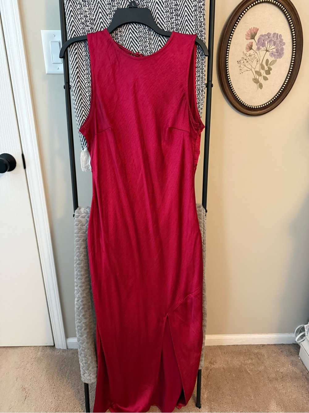 Sleeveless Red Formal Dress with Side Slit